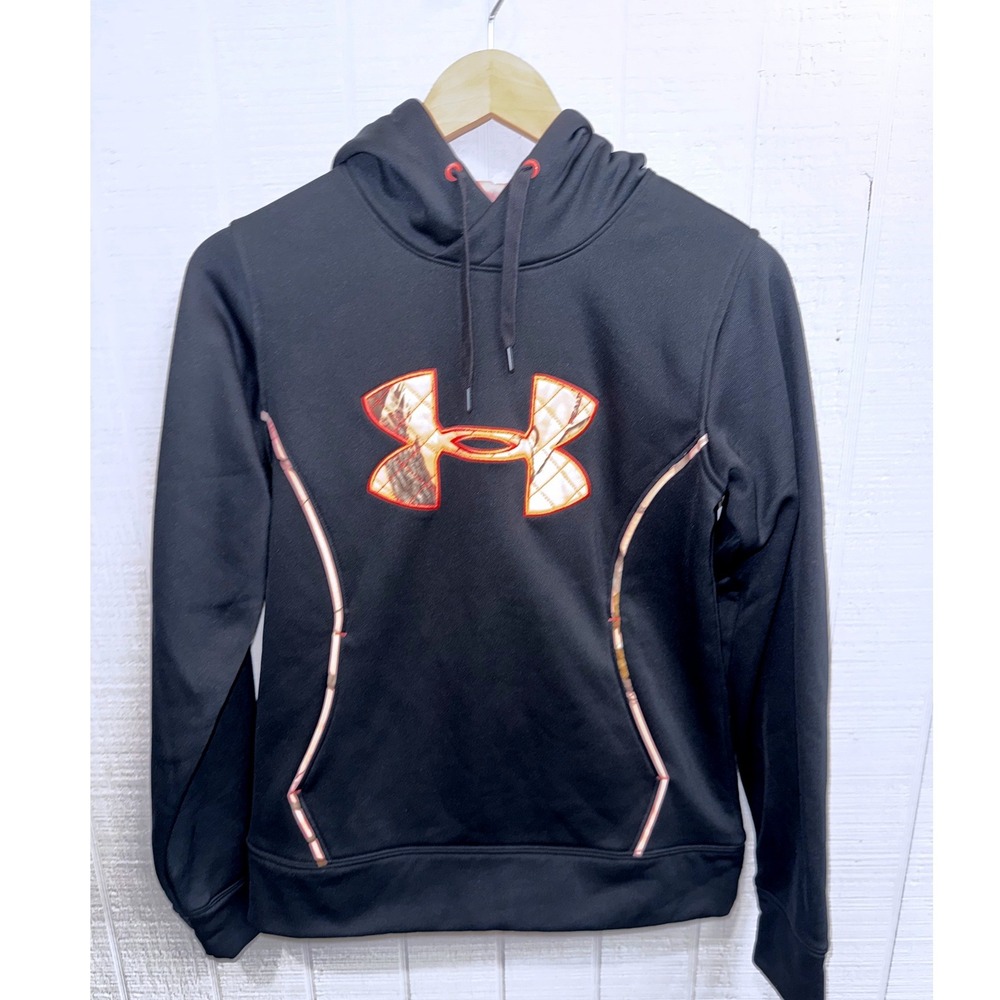 Under Armour Hoodie Women Black Camo Storm1 Water Resistant Pullover Small